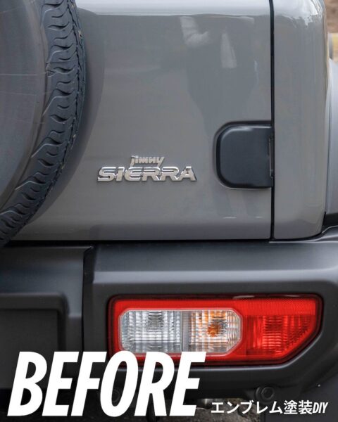 ジムニー,,jimny,diy,エンブレム塗装,カスタム,ブログ,体験談,写真,before after
