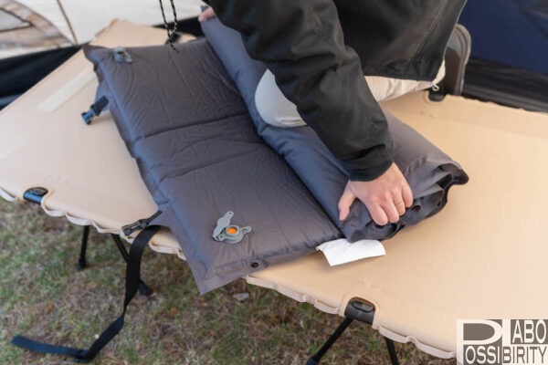 Nuucaインフレータブルマット,Makuake,口コミ,体験談,感想,メリット,シュラフ,収納性