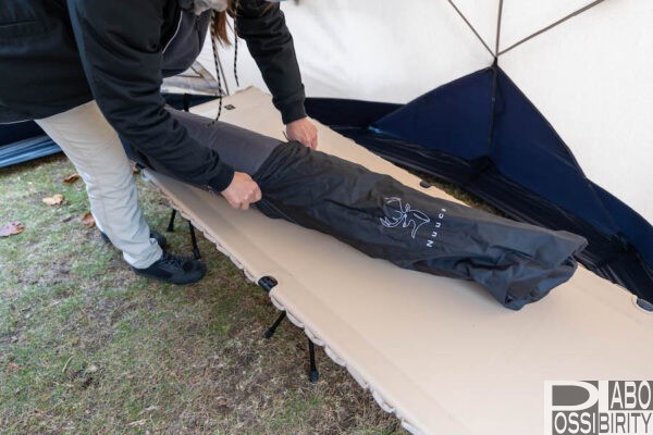 Nuucaインフレータブルマット,Makuake,口コミ,体験談,感想,メリット,シュラフ,収納性