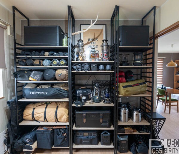 キャンプ棚,dinos, ディノス,ブルックリンテイスト頑丈突っ張りラック,収納棚,おしゃれ